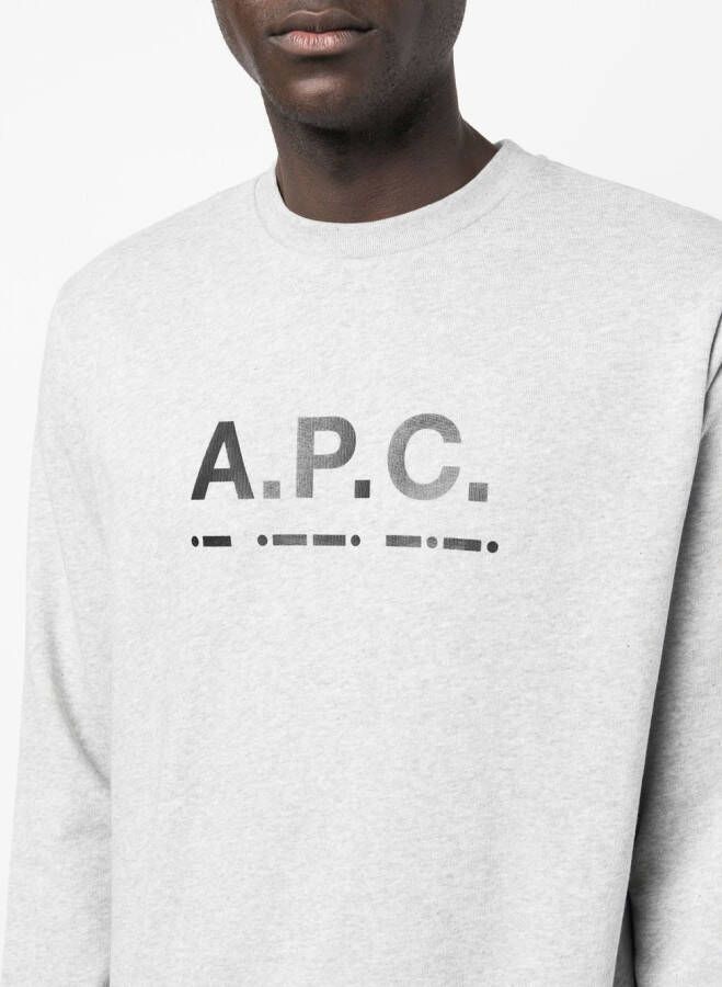 A.P.C. Sweater met logoprint Grijs