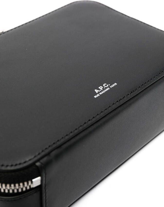 A.P.C. Soho leren messengertas Zwart
