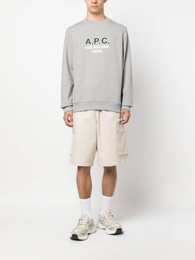 A.P.C. Sweater met logoprint Grijs
