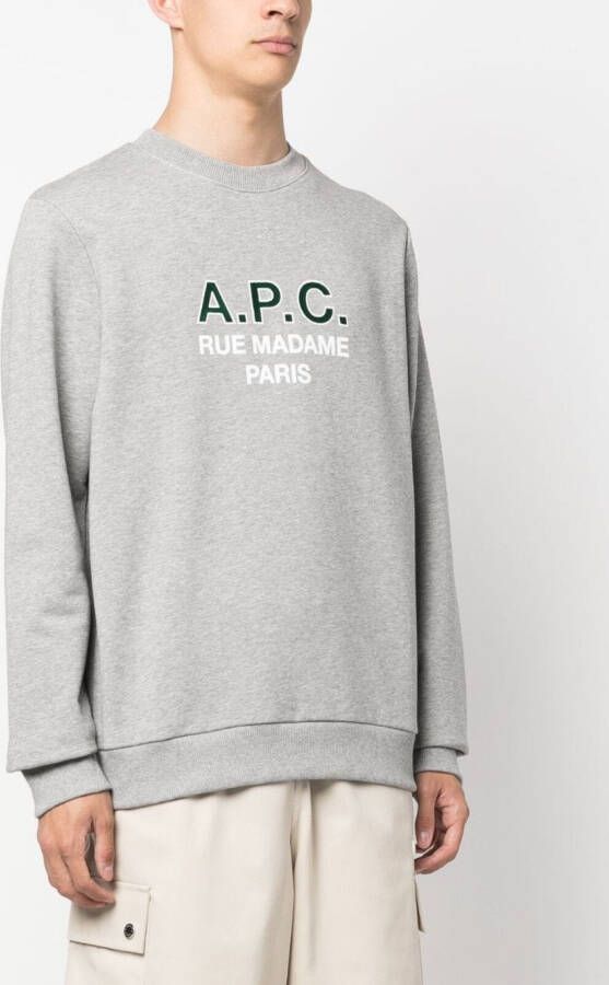 A.P.C. Sweater met logoprint Grijs