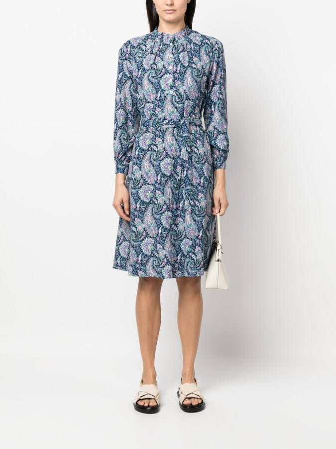 A.P.C. Mini-jurk met paisley-print Blauw