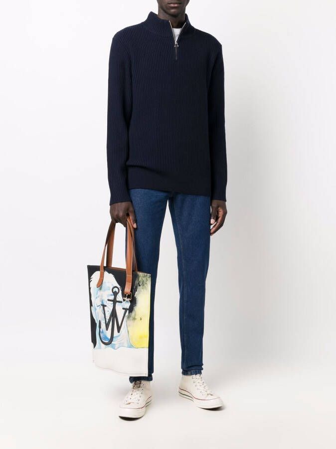 A.P.C. Ribgebreide trui Blauw