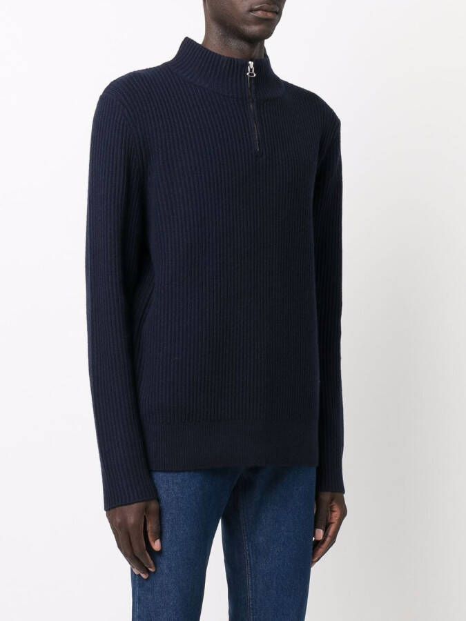A.P.C. Ribgebreide trui Blauw