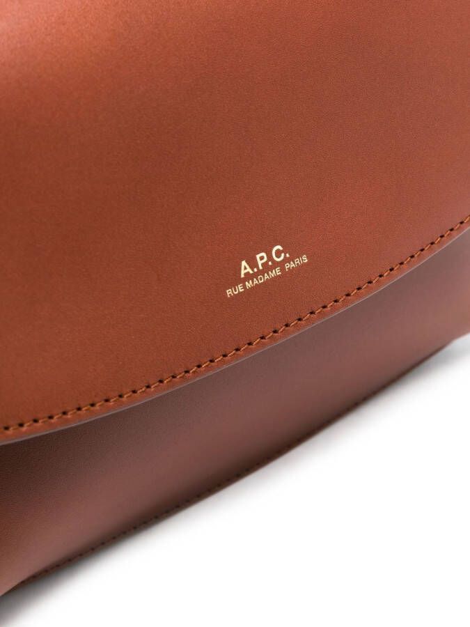 A.P.C. Sarah leren schoudertas Bruin