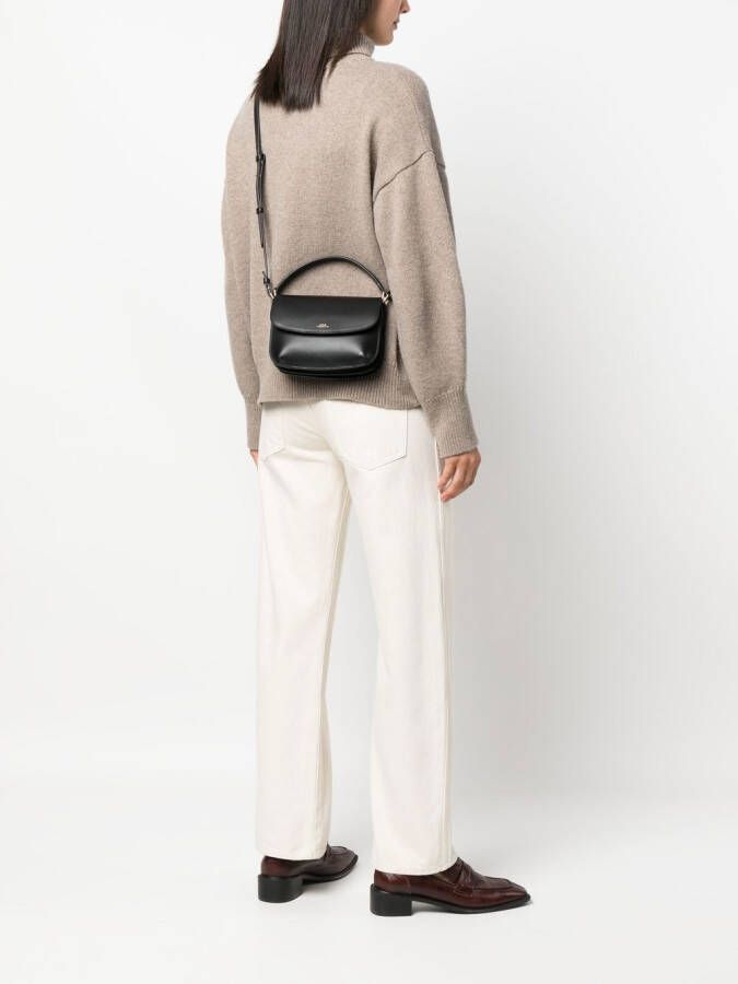 A.P.C. Sarah leren schoudertas Zwart