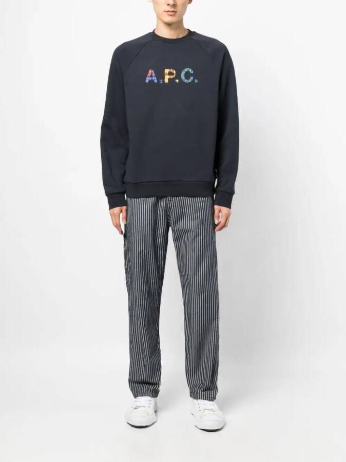 A.P.C. Shaun sweater met tartan ruit Blauw