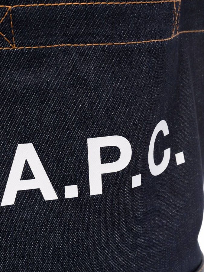 A.P.C. Shopper met logo Blauw