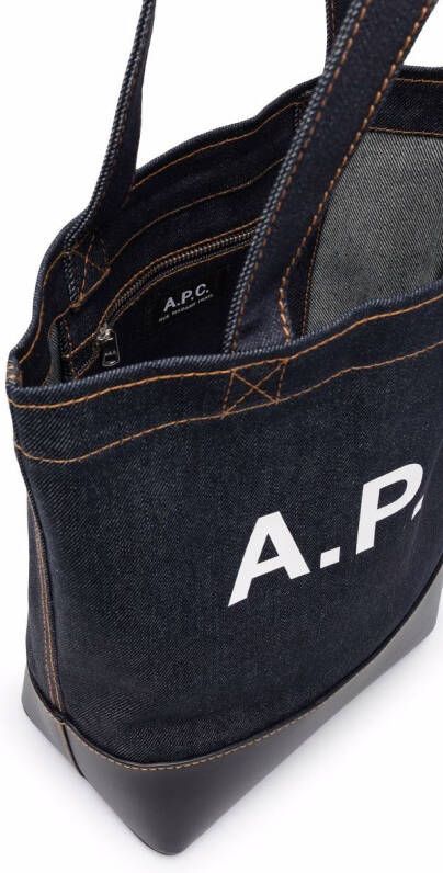 A.P.C. Shopper met logo Blauw