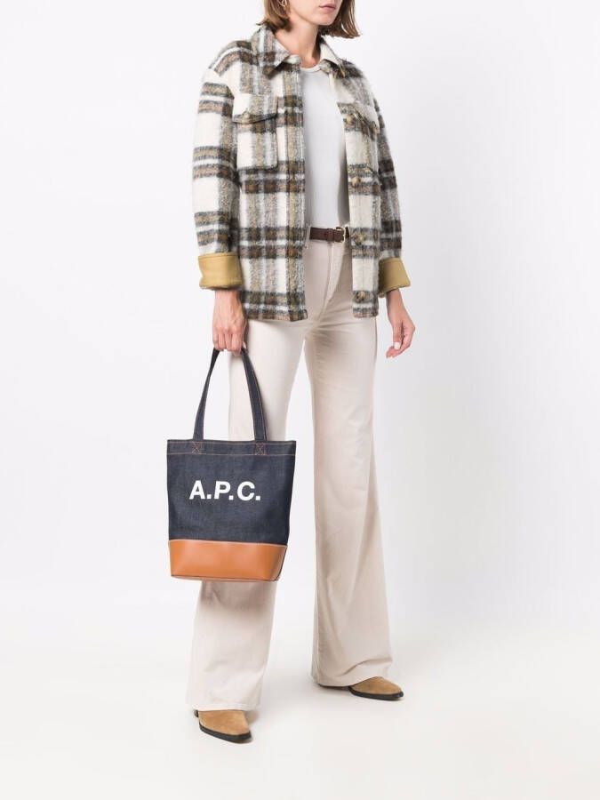A.P.C. Shopper met logoprint Blauw