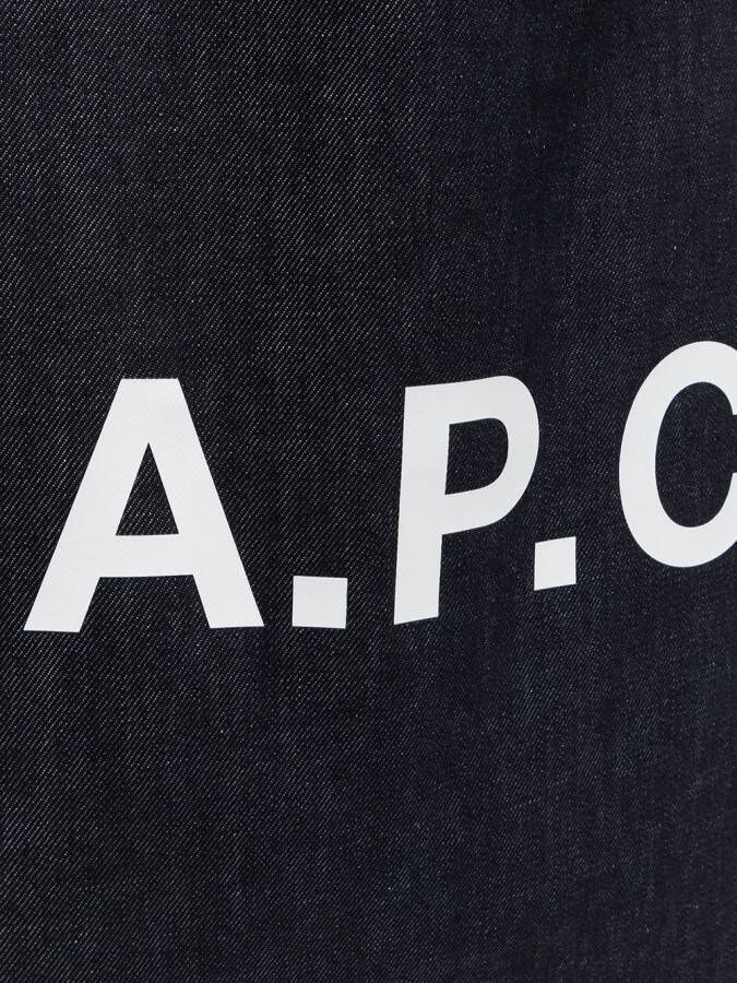 A.P.C. Shopper met logoprint Blauw