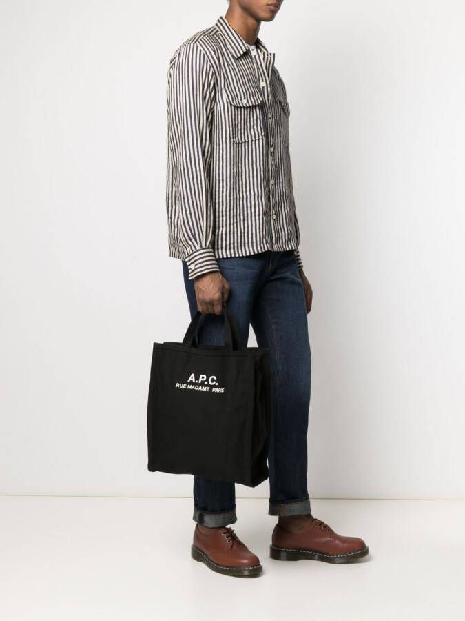 A.P.C. Shopper met logoprint Zwart