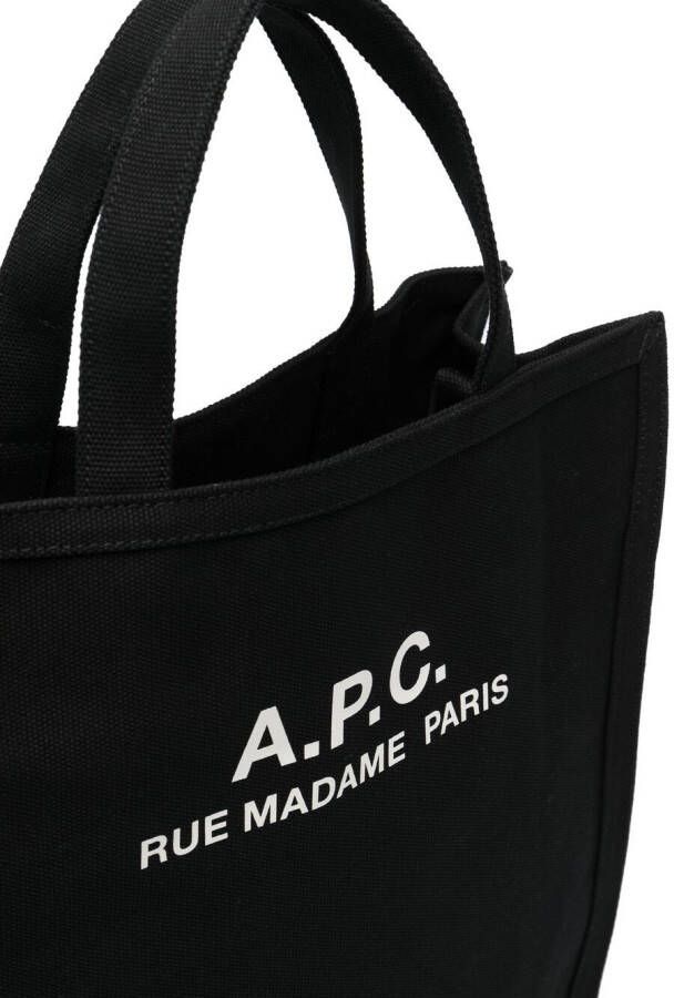 A.P.C. Shopper met logoprint Zwart