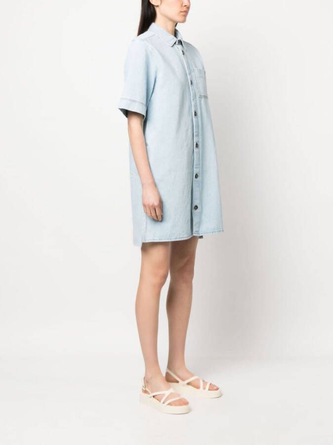 A.P.C. Mini-jurk met korte mouwen Blauw