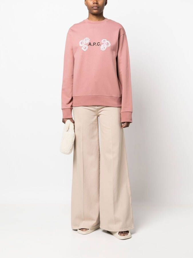 A.P.C. Sweater met bloemenprint Roze