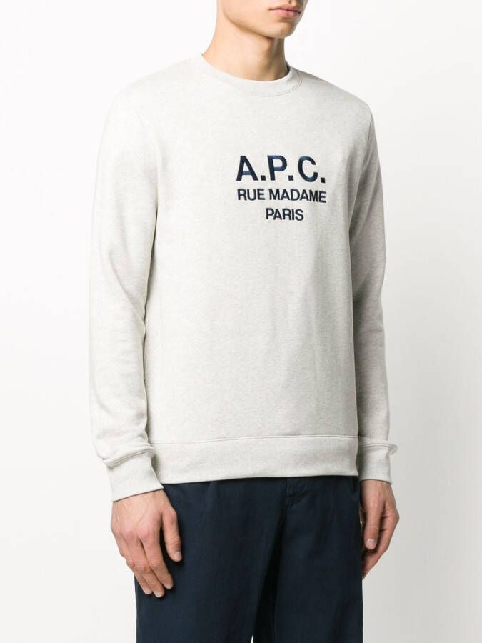 A.P.C. Sweater met geborduurd logo Beige