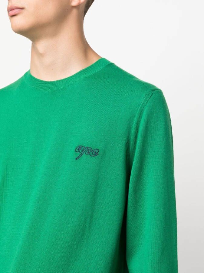 A.P.C. Sweater met geborduurd logo Groen