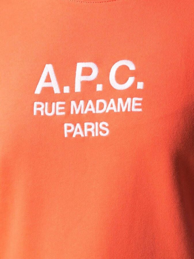 A.P.C. Sweater met geborduurd logo Oranje