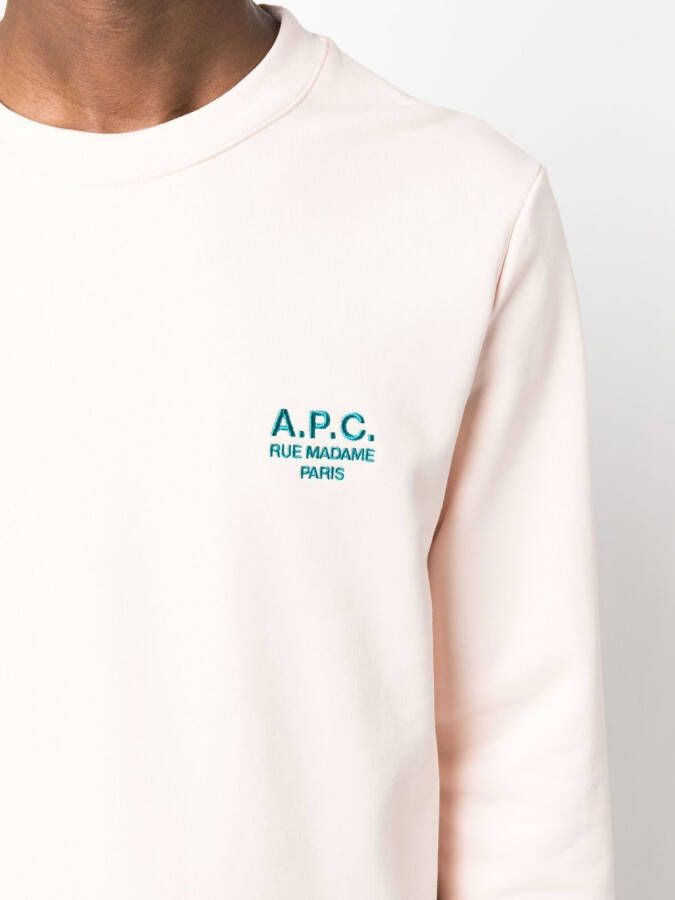 A.P.C. Sweater met geborduurd logo Roze