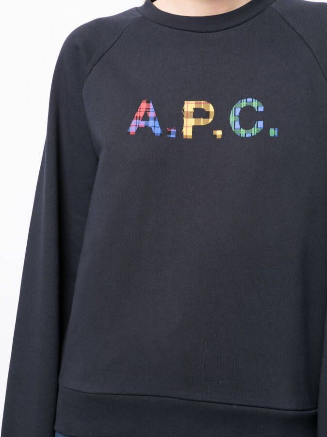 A.P.C. Sweater met logopatch Blauw
