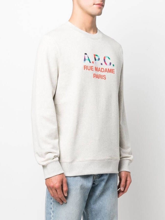 A.P.C. Sweater met logoprint Beige