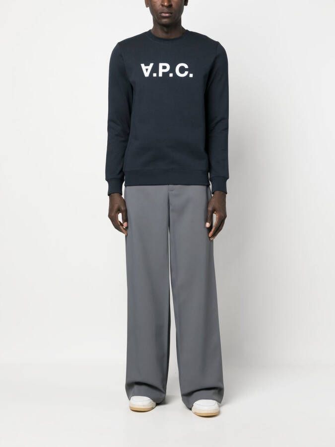 A.P.C. Sweater met logoprint Blauw