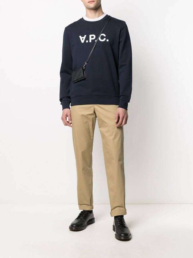 A.P.C. Sweater met logoprint Blauw