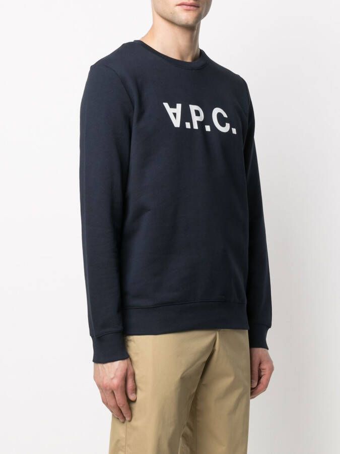 A.P.C. Sweater met logoprint Blauw