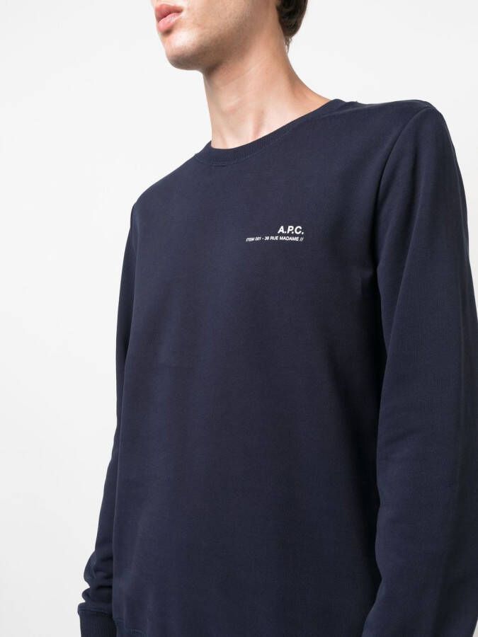 A.P.C. Sweater met logoprint Blauw