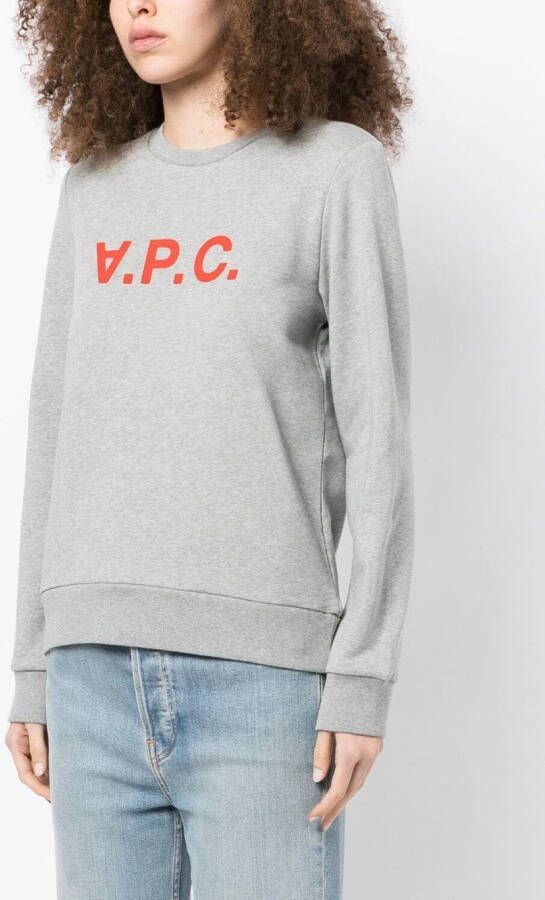 A.P.C. Sweater met logoprint Grijs
