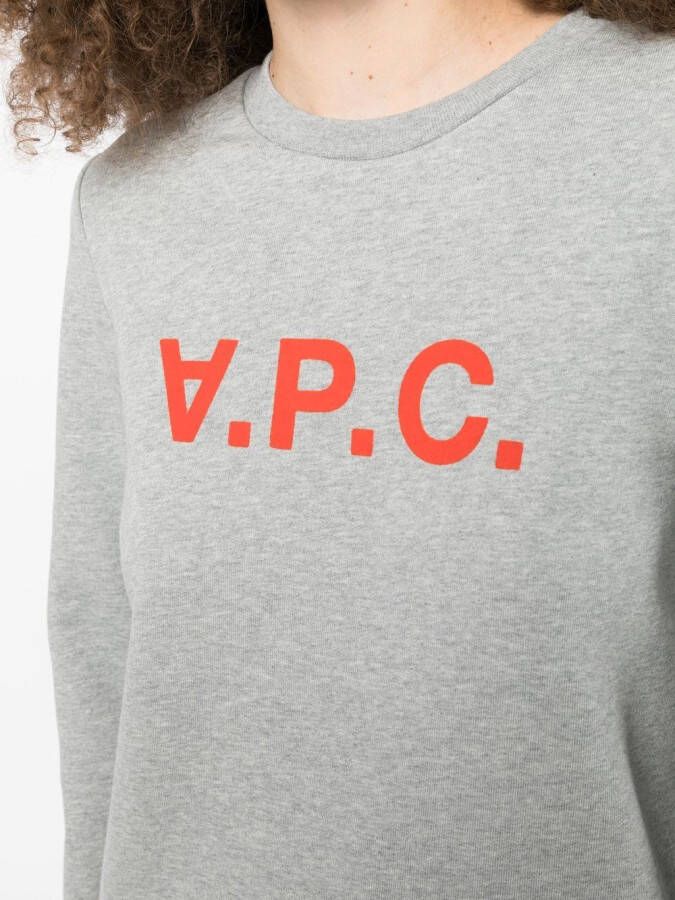 A.P.C. Sweater met logoprint Grijs