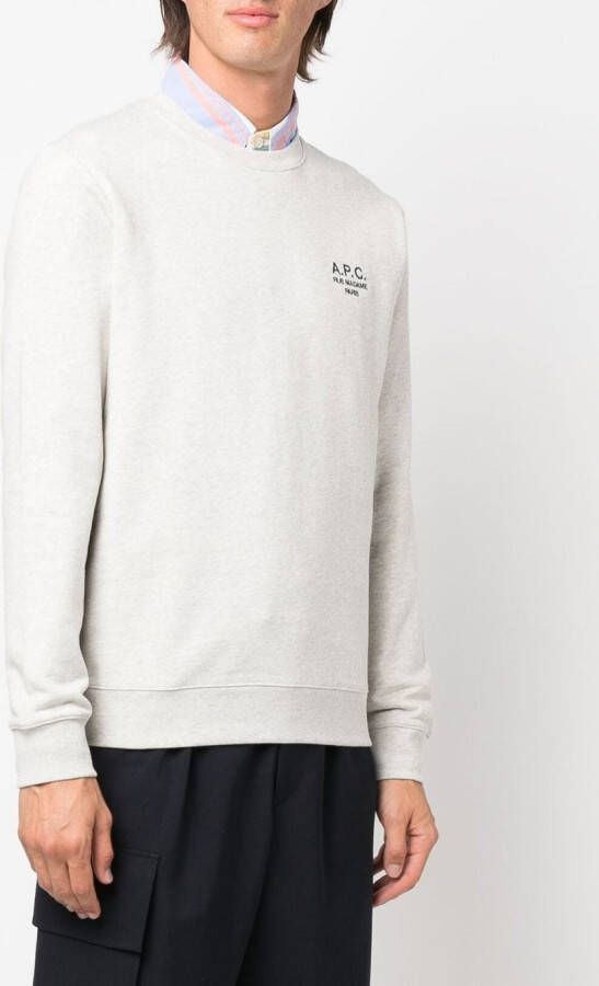 A.P.C. Sweater met logoprint Grijs