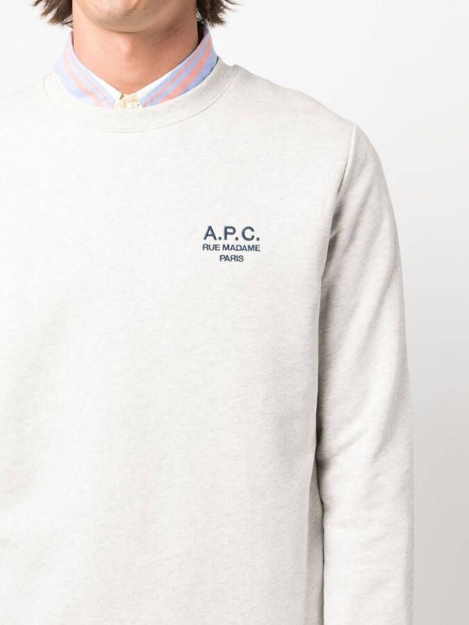 A.P.C. Sweater met logoprint Grijs