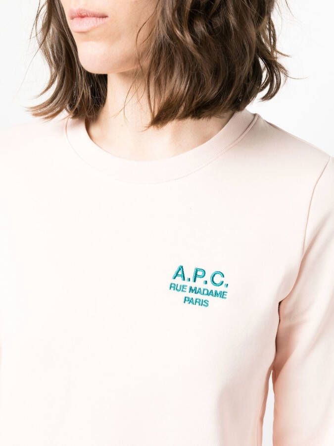 A.P.C. Sweater met logoprint Roze