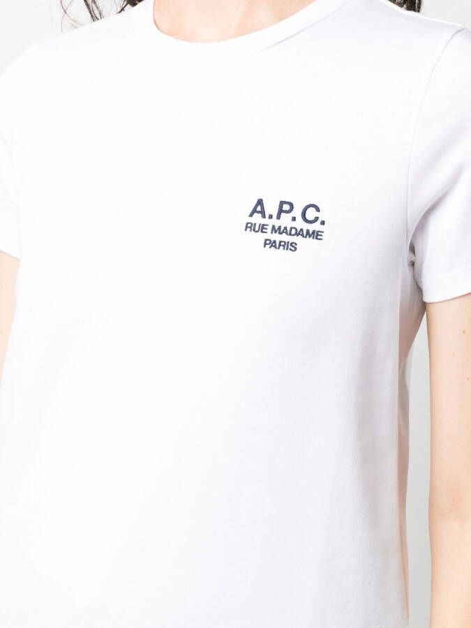 A.P.C. T-shirt met geborduurd logo Wit