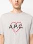A.P.C. T-shirt met hart logo Grijs - Thumbnail 5