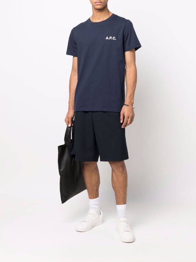 A.P.C. T-shirt met logo Blauw