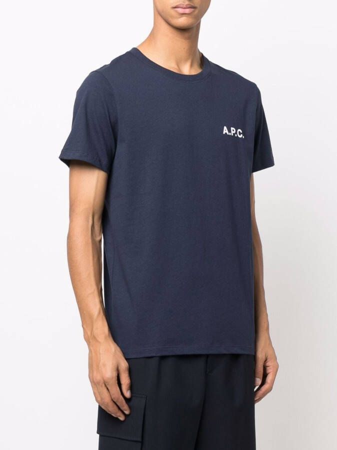 A.P.C. T-shirt met logo Blauw