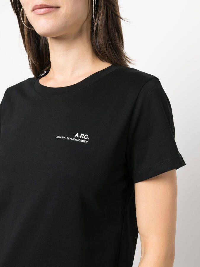 A.P.C. T-shirt met logo Zwart
