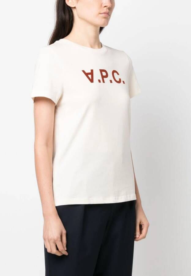 A.P.C. T-shirt met logoprint Beige