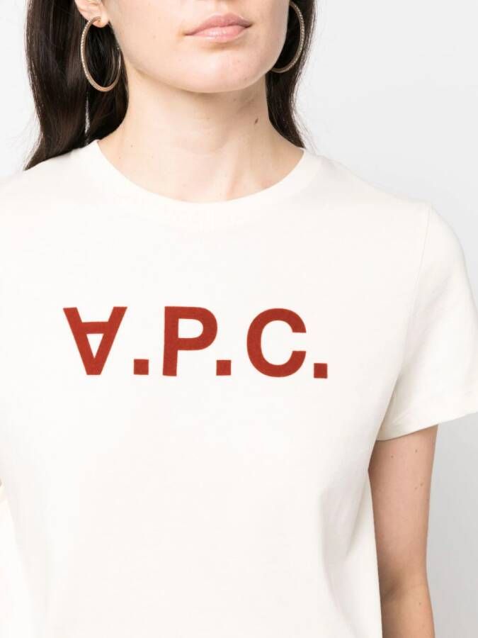 A.P.C. T-shirt met logoprint Beige