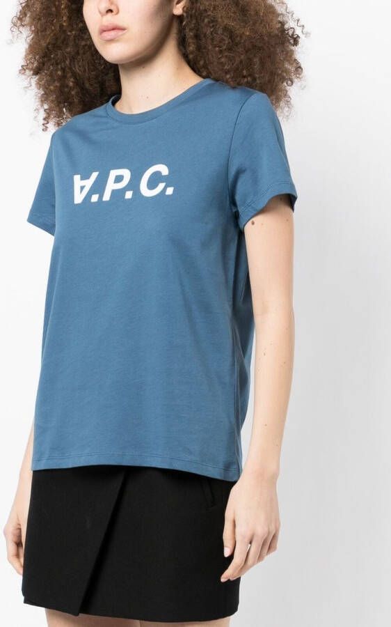 A.P.C. T-shirt met logoprint Blauw