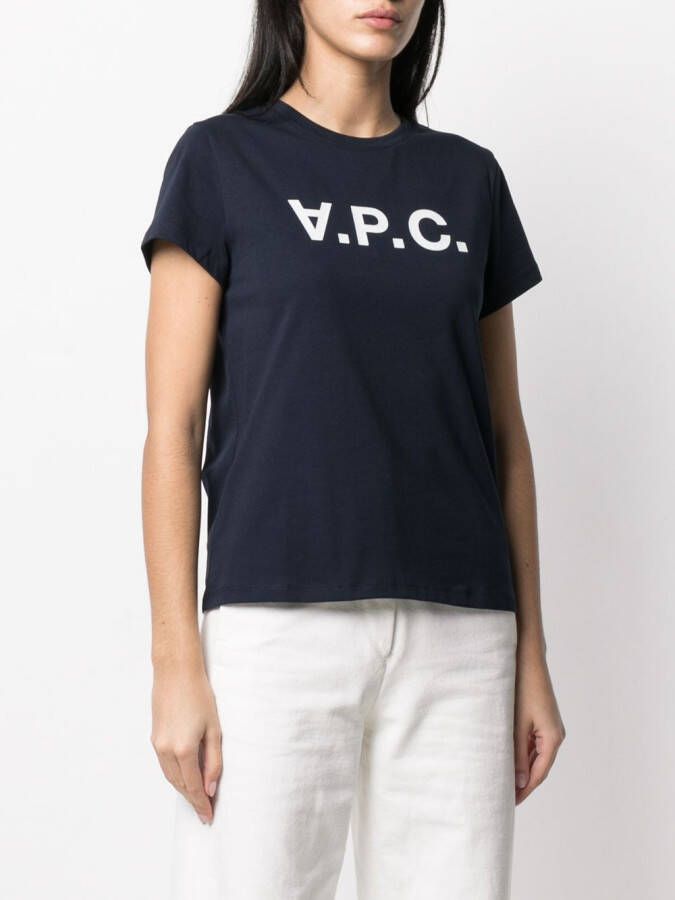 A.P.C. T-shirt met logoprint Blauw