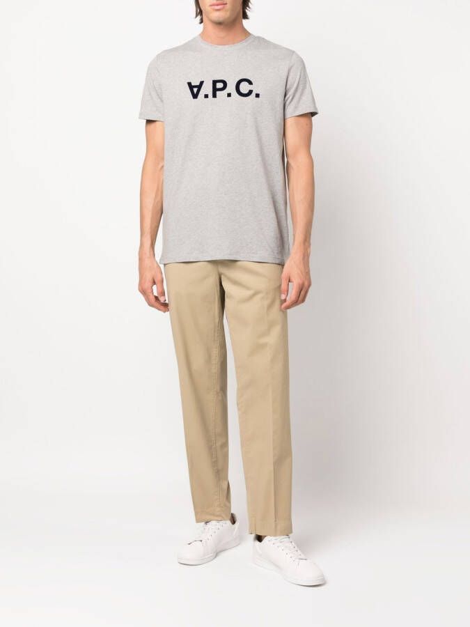 A.P.C. T-shirt met logoprint Grijs