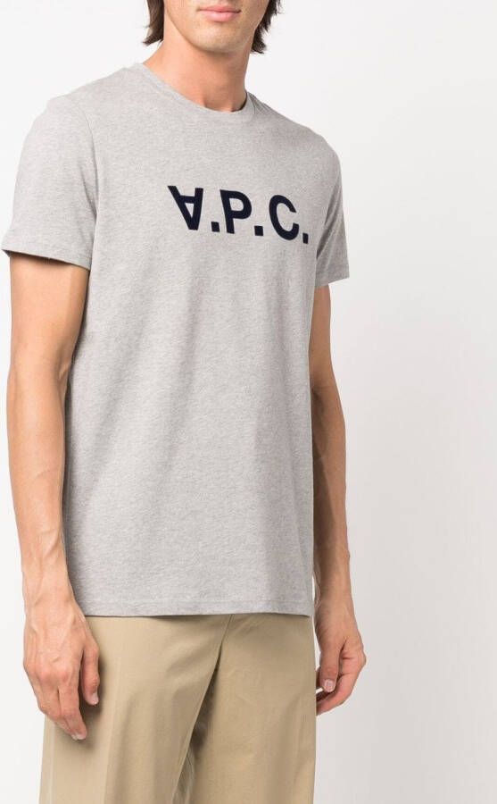 A.P.C. T-shirt met logoprint Grijs