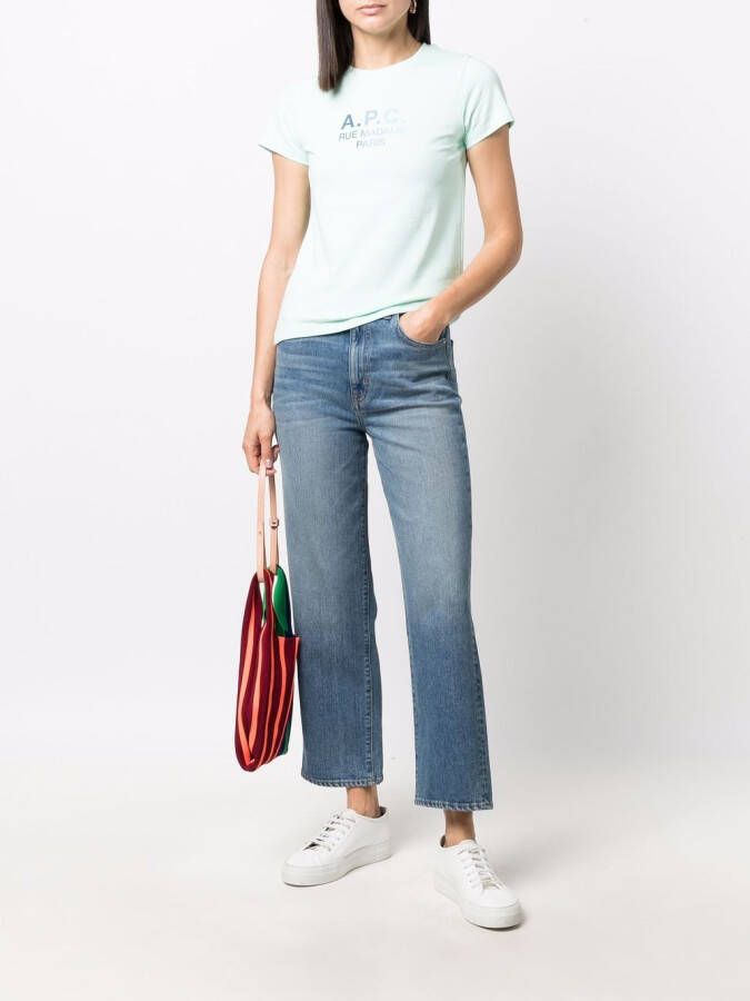 A.P.C. T-shirt met logoprint Groen