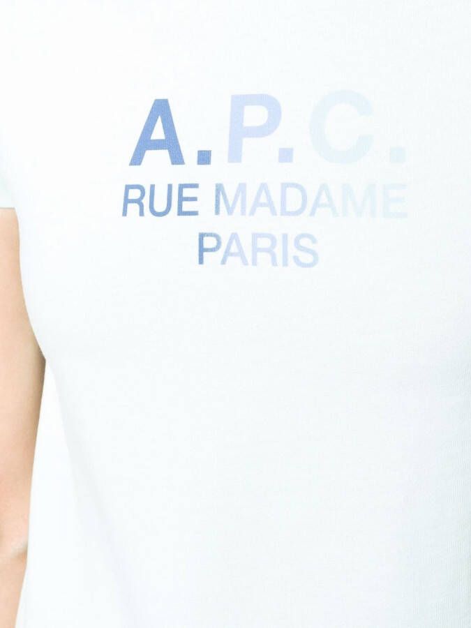 A.P.C. T-shirt met logoprint Groen