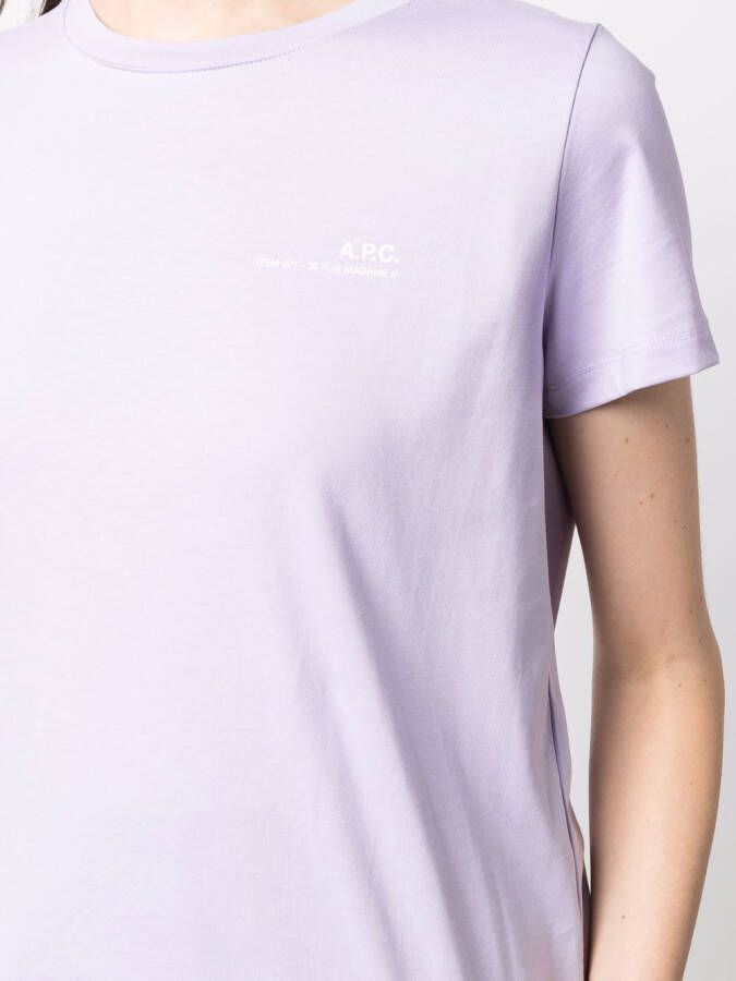 A.P.C. T-shirt met logoprint Paars