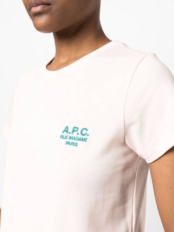 A.P.C. T-shirt met logoprint Roze