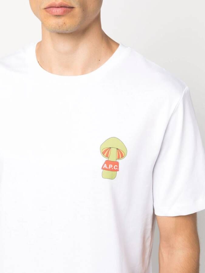 A.P.C. T-shirt met logoprint Wit