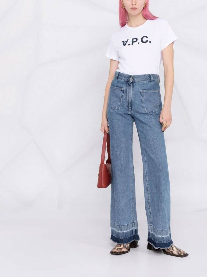 A.P.C. T-shirt met logoprint Wit